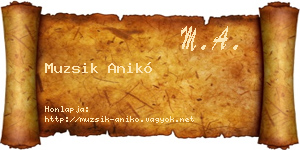 Muzsik Anikó névjegykártya